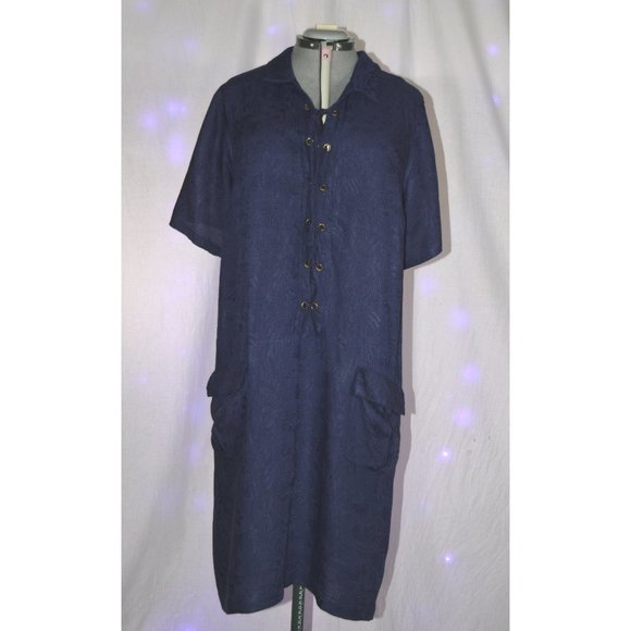 Anthro Blue Shift Dress size 24 - Picture 1 of 5